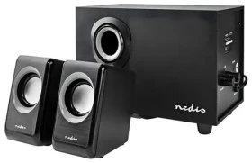 Nedis PC reproduktory čierne / Reproduktory / 2.1 / 33 W / USB napájanie / 3,5 mm jack (CSPR10021BK)
