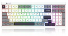 Redragon Garen Pre bielo-šedá / Herná klávesnica / mechanická / Manbo Linear Switch / podsvietená / bezdrôtová (K656WGB-RGB-PRO)