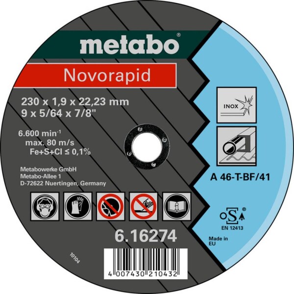Metabo 616270000 rezný kotúč rovný 115 mm 25 ks list, Profily; 616270000