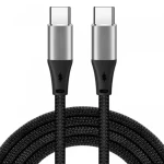 Kábel USB-C - USB-C 1 m čierna / Kábel / textilný oplet / 3 A / USB 2.0 (IKUTC1B)