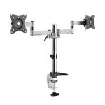 LogiLink Stolný držiak pre 2 monitory 13-27" čierna / Držiak pre monitory / VESA 75-100mm / 8 kg / naklápací, otočný (BP0077)
