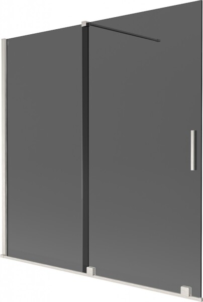 MEXEN/S - Velár dvojkrídlová posuvná vaňová zástena 160 x 150, grafit, nikel kartáčovaný 896-160-000-41-97
