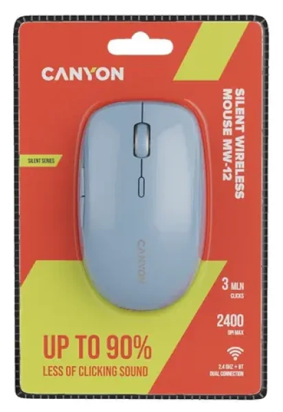Canyon MW-12 sivá / Optická bezdrôtová myš / 2v1 / tichá / 800-2400 DPI / 6 tlačidiel (CNS-CMSW12DG)