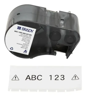 BRADY Vinylová páska pre M510, BMP51, BMP53 a M511 / Páska do tlačiarne štítkov / Lesklá / Vonkajšie použitie / 3,81 cm (M5C-1500-595-WT-BK)