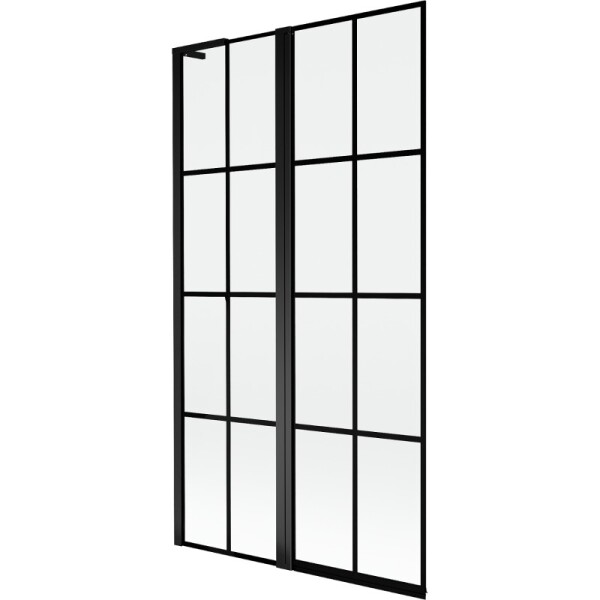 MEXEN/S - Mist L vaňová zástena 2-krídlová ľavá 100 x 150, čierna kratka, čierna 8A9L-100-011-70-77-L