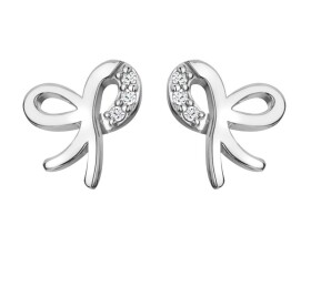Hot Diamonds Krásne strieborné náušnice s diamantmi Mašľa Much Loved DE730
