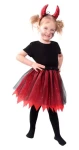 Rappa Detský kostým čertice tutu sukne s čelenkou
