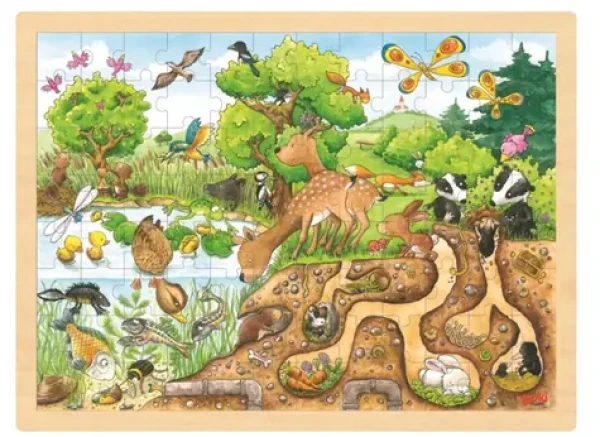 GOKI Drevené puzzle Skúmanie prírody