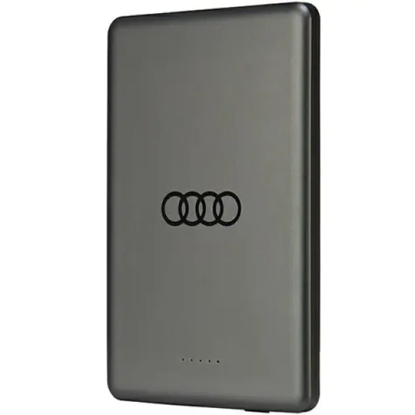 Audi Big Logo MagSafe sivá / Powerbanka / MagSafe / 5000 mAh / 15W bezdrôtové nabíjanie (AU-MWPB5000-GT/D1-GY)