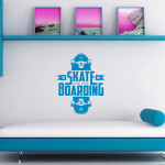 Veselá Stena Samolepka Skateboarding Farba: žlutá, Veľkosť: 60 x 47 cm