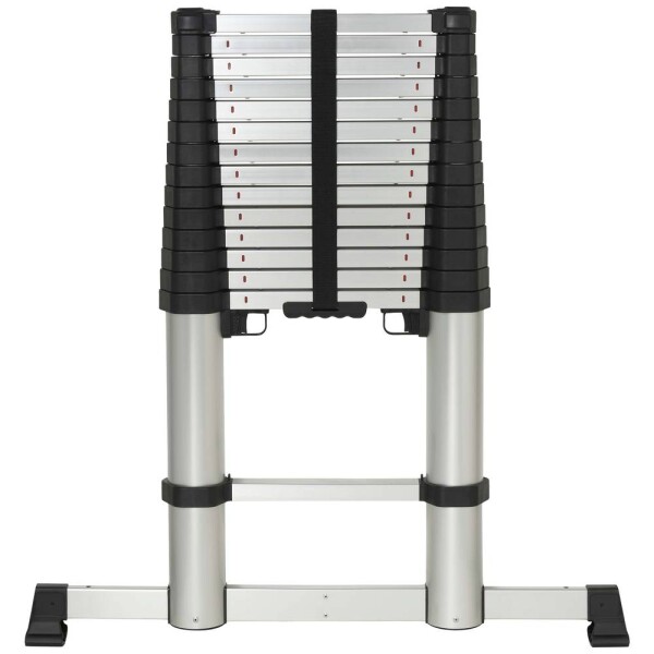 TOOLCRAFT TO-9610266 Zliatina hliníka teleskopický rebrík Montáž bez náradia Max.prac. výška: 5.12 m hliník EN 131 18.68 kg; TO-9610266