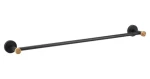 MSV IANA nástenný držiak na uteráky čierny / oceľ / bambus / 65,2 cm