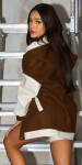 Trendy Oversized College Jacket brown Einheitsgroesse