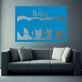 Veselá Stena Samolepka The Beatles Farba: modrá, Veľkosť: 100 x 69 cm