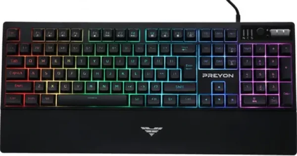 PREYON Long Claw Alpha čierna / Herná klávesnica / Drôtová / US layout / RGB (PLCA104B)