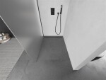 MEXEN/S - KIOTO Sprchová zástena WALK-IN 110x200 cm 8 mm, čierna, matné sklo 800-110-101-70-30
