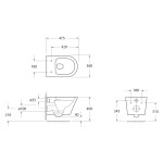 SAPHO - PACO SHORT závesná WC misa, Rimless, 36x47,5cm, biela PZ1012SH