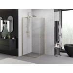 MEXEN - Exo štvorcový posuvný sprchovací kút 85 x 85, transparent, zlato 8111-085-085-50-00