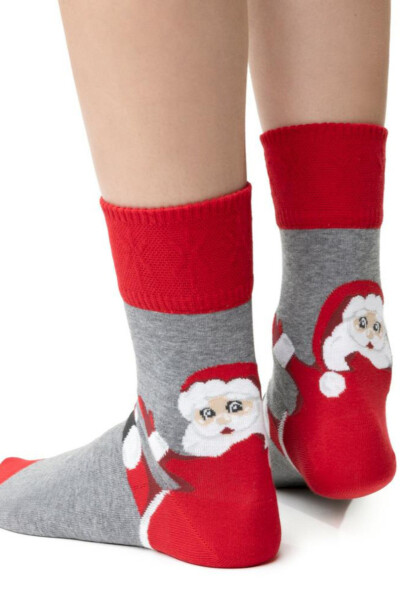 VIANOČNÉ PONOŽKY PRE ŽENY 136 MELANŽOVĚ ŠEDÁ 38-40