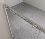 CERANO - Trojstenný sprchovací kút Varone LINE UL/P - 6 mm - chróm, transparentné sklo - 140x70x195 - posuvný CER-DY505-90143