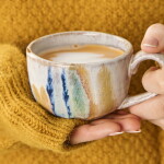 Ib Laursen Keramický hrnček Trosa Blue Texture 160 ml