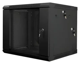 Lanberg WF02 čierna / Nástenný rozvádzač / 19" / 9U / 600×600 mm / presklené dvere (WF02-6609-10B)
