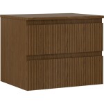MEXEN/S - Rivel kúpeľňová skrinka pod umývadlo 60 cm s doskou, 2 zásuvky, reliéf, orech 91A20-06047-2-BFFC86