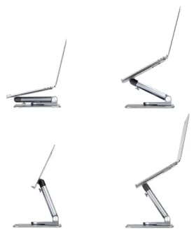 StarTech Teleskopický stojan na notebook strieborný / Stojan na notebook / Otočná základňa 360° / Hliník / Nosnosť 5 kg (ATER-LAPTOP-RISER)