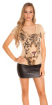 Sexy KouCla t-shirt with tiger print and cracks