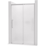CERANO - Sprchové posuvné dvere Lantono - pravá - 8 mm - Soft-Close - chróm, mliečne sklo - 150x195 CER-663190