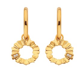 Hot Diamonds Pozlátené náušnice 2v1 s diamantmi a topásami Golden Edit Hope DE838