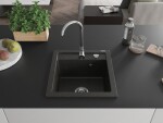 MEXEN MEXEN - Vito granitový drez 1-miska 520x490 mm, čierna / kovové zlato 6503521000-75