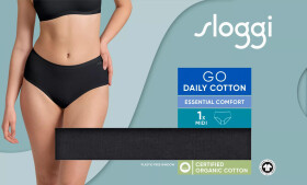 Dámske bavlnené midi nohavičky GO Daily - BLACK - black 0004 - SLOGGI BLACK XL