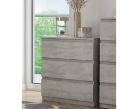Zásuvková komoda Carlos 75 cm, šedý beton%