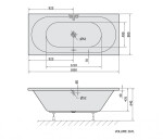 POLYSAN - VIVA B obdĺžniková vaňa 185x80x47cm, biela 71968
