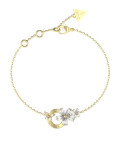 Guess Nežný pozlátený náramok s kvetinami Lily JUBB05106JWYG 18,4 cm