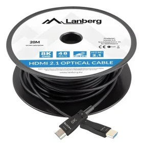 Lanberg CA-HDMI-30FB-0200-BK čierna / Optický kábel HDMI / AOC / HDMI 2.1 / 20 m / 8K (CA-HDMI-30FB-0200-BK)