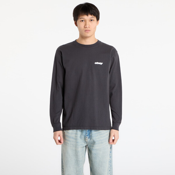 Tričko OBEY Star Long Sleeved T-Shirt. Pigment True Vintage Black M