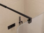 CERANO - Sprchová zástena Walk-in Orbis Round - Pravá - 8 mm - guľatá vzpera - čierna matná, mliečne sklo - 120x200 CER-999938