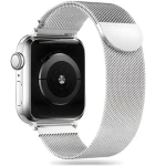Tech-Protect MilaneseBand strieborná / Remienok milánsky ťah / pre Apple Watch Series 4-9, SE, Ultra 1 a 2 / 42/44/45/49 mm