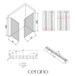 CERANO - Sprchová zástena Walk-in Crystal TL/P - 8 mm - bezvzperový systém + polička/držiak na uteráky - chróm, mliečne sklo - 160x80x200 CER-8050BD6416