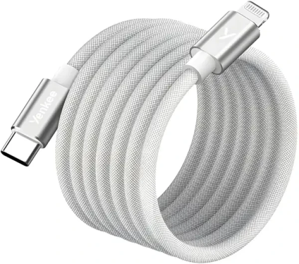 YENKEE YCU MAGNETIC 01 biela / Kábel USB-C/Lightning / MFi / 1,5 m / 480 Mb/s (37000585)