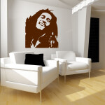 Veselá Stena Samolepka Portrét Bob Marley Farba: růžová, Veľkosť: 80 x 67 cm