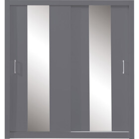 Šatníková skriňa Cadu so zrkadlom - 200x215x60 cm (antracit)