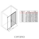 CERANO - Sprchovací kút Lantono L/P - 8 mm - Soft-Close - chróm, transparentné sklo - 100x70x195 - posuvný CER-432142