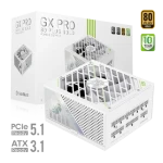 Gamemax GX PRO 1050G biela / Zdroj / ATX / 1050W / 80 PLUS Gold / Plne modulárne (GX PRO 1050G WH)