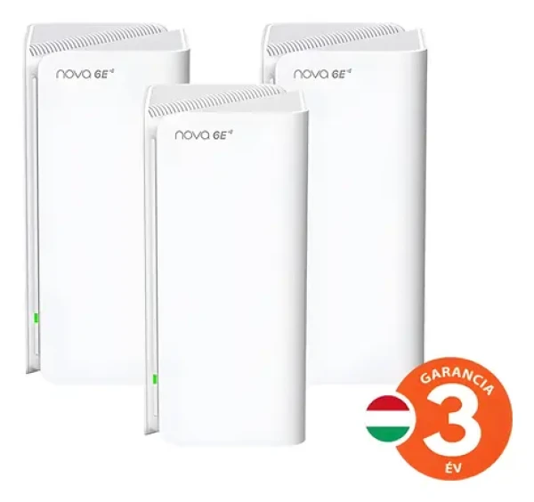 Tenda Nova MX21 Pre 3 ks / Mesh systém / WiFi 6E / AXE5700 / Triband 2,4 +5 +6 GHz / 9x GLAN / GWAN / WPA3 / VPN server (75012002)