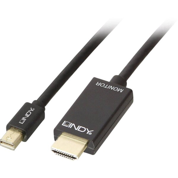 LINDY Mini-DisplayPort / HDMI káblový adaptér Mini DisplayPort konektory, Zástrčka HDMI-A 2.00 m čierna 36927 Kábel DisplayPort; 36927