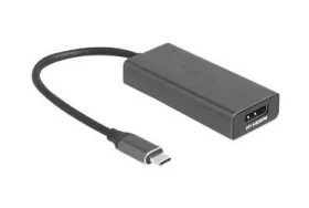 DeLock šedá / Kábel adaptéra / USB-C (M) - HDMI + DisplayPort (F) combo / 15 cm / 8K 120Hz (64316)