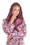 Dámsky župan s kapucňou Flora Short 4856 4803 mauve wine - Vestis L